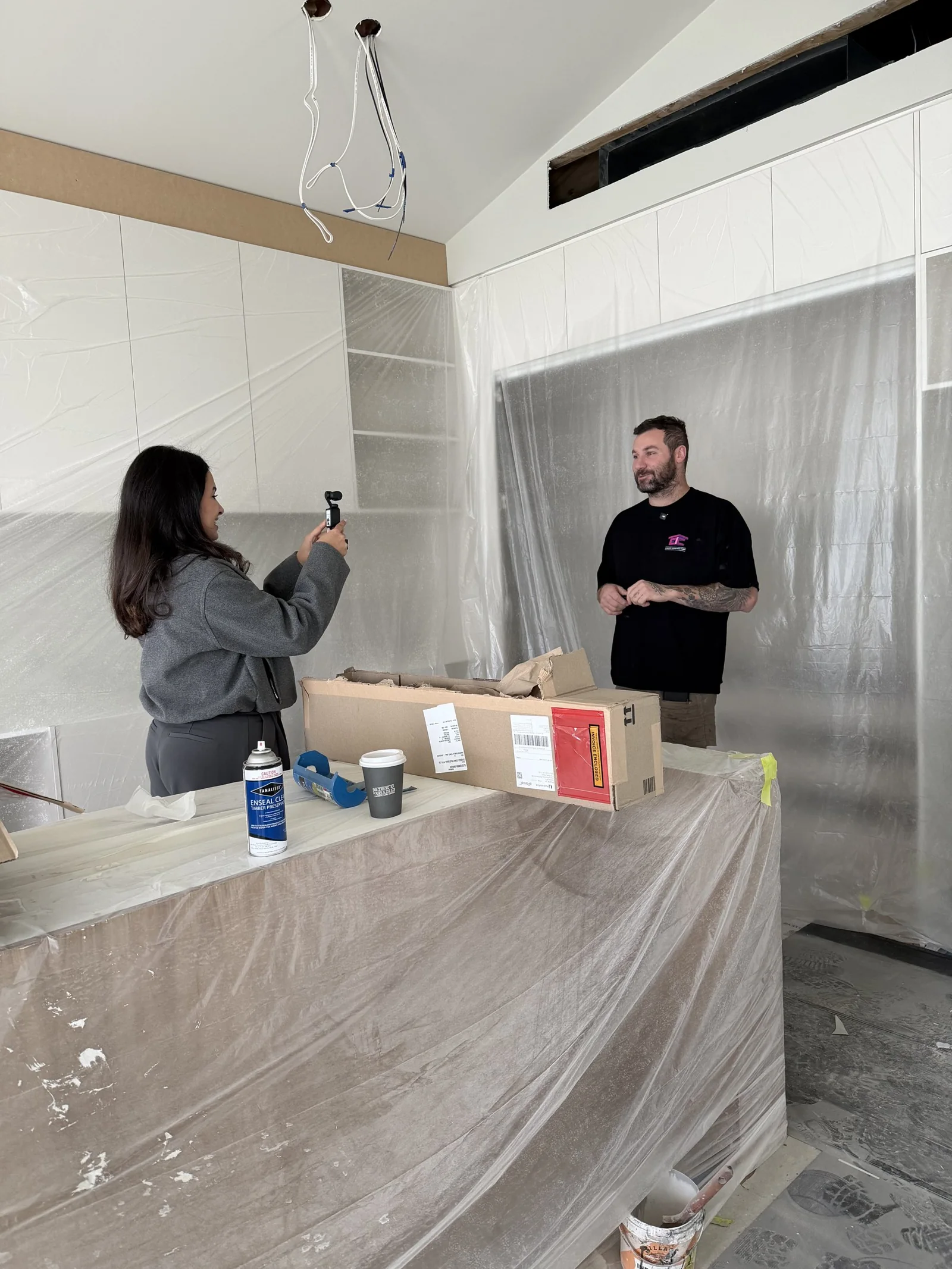 Filming in a studio fitout